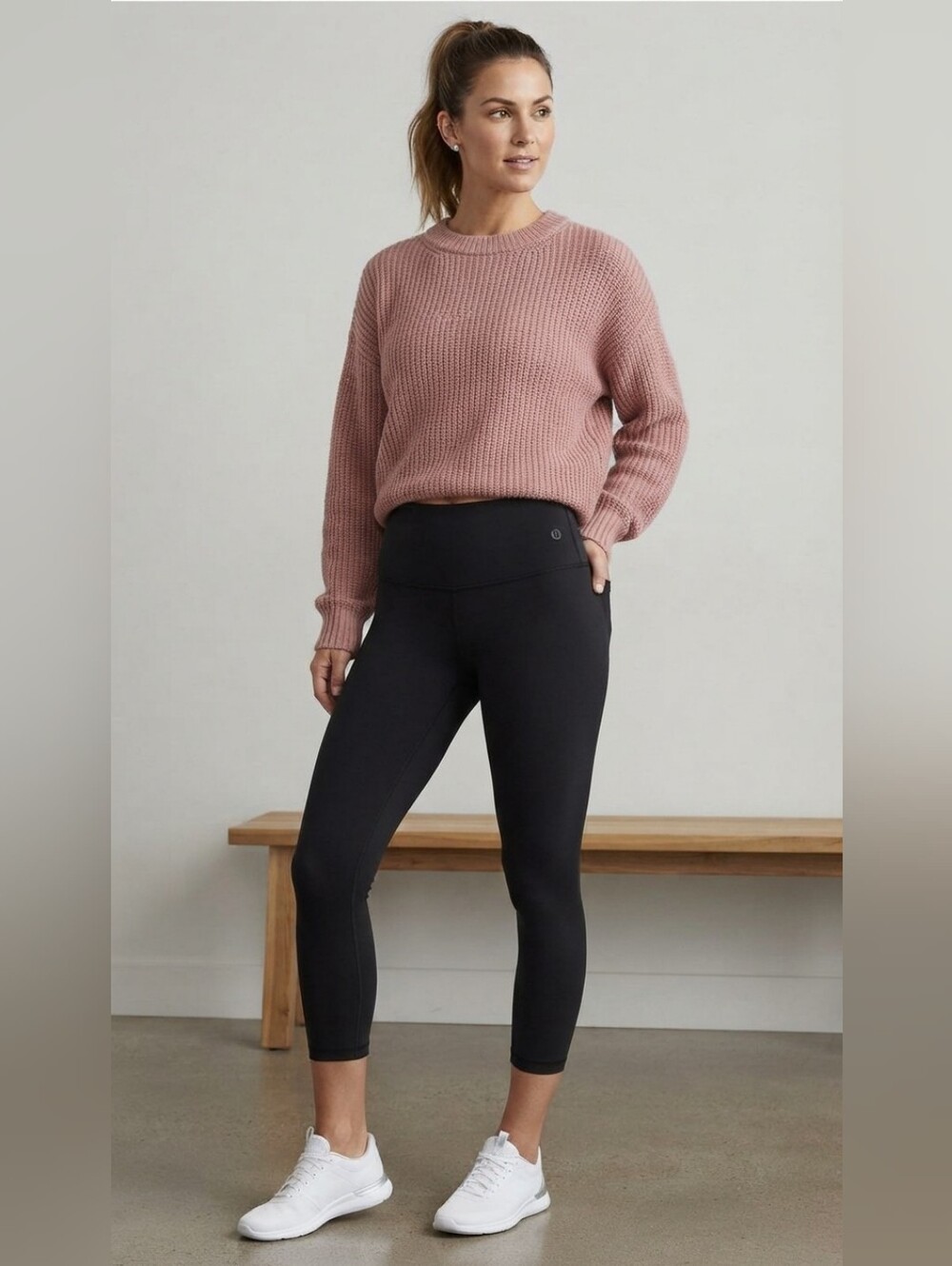 21. Lululemon Cropped Black Leggings Sz 10